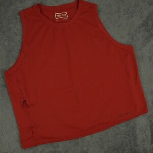 Marmot AirExchange Tank Top Womens M Red High Neck UPF 50+Side Zip Pocket‎